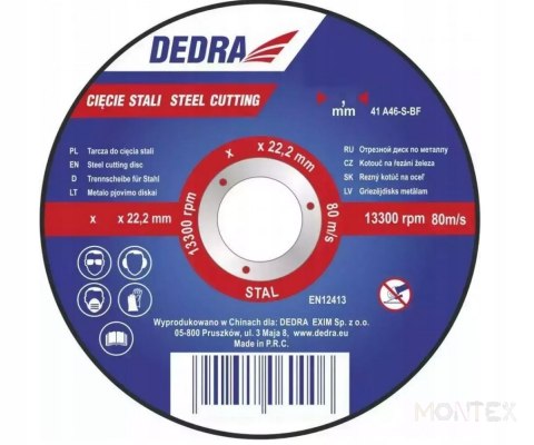 Dedra Tarcza do cięcia stali 230x3,0 Dedra F1315