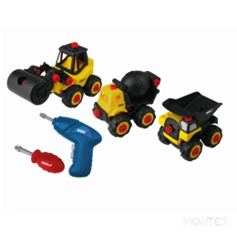 Zestaw zabawkowy - trzy pojazdy z wkrętakiem DEDRA M315.010